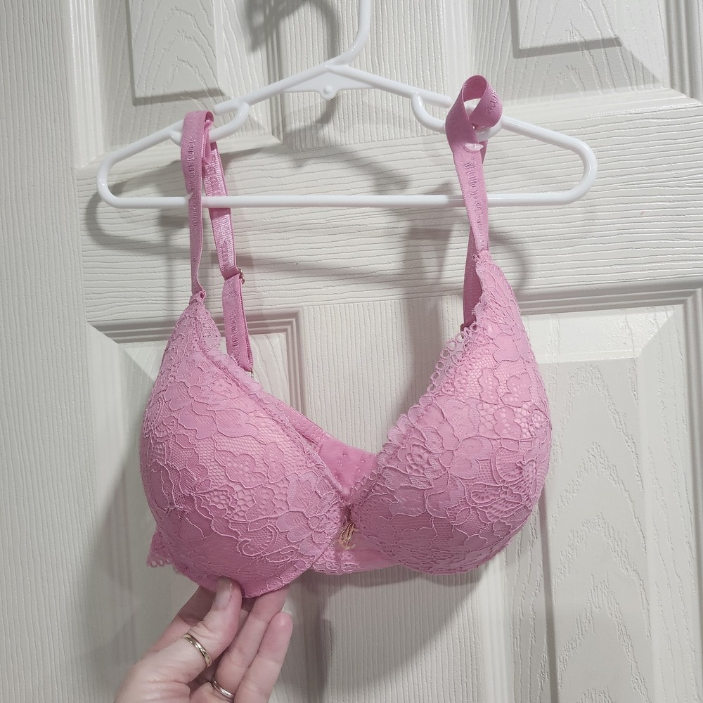 Juicy Couture Pink Lace Underwire Push Up Bra 34C